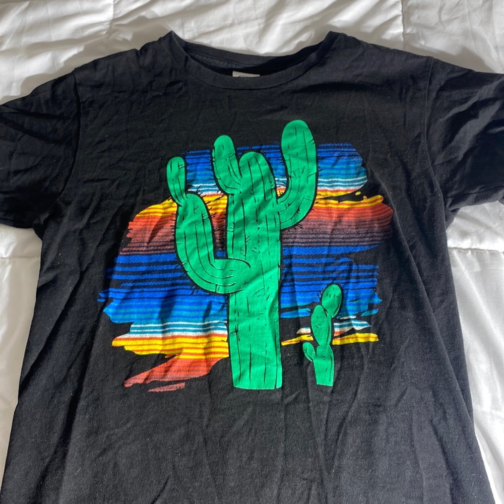 Black aztec cactus shirt